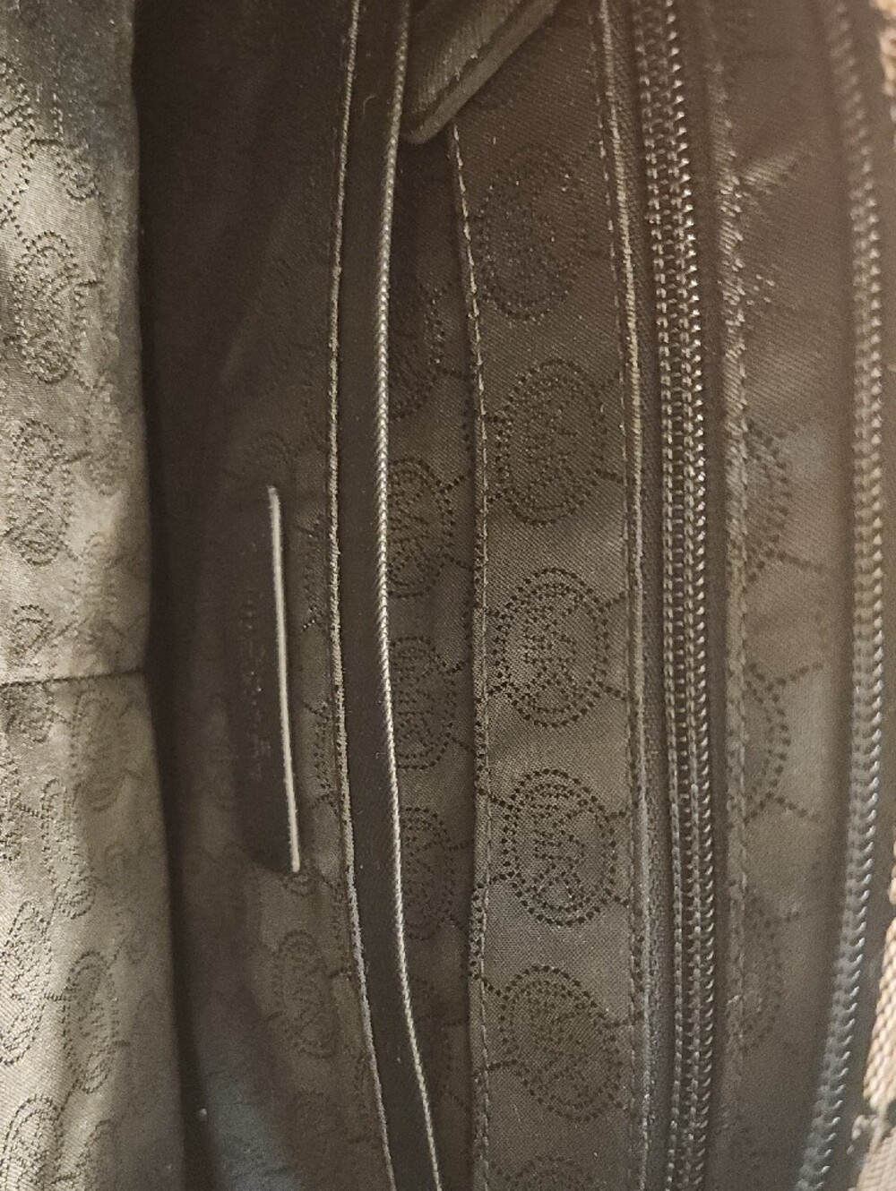 Michael Kors Black & Beige Logo Jacquard Tote - Picture 2 of 3